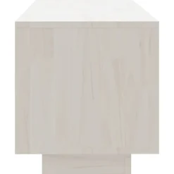 vidaXL Mueble de TV de madera maciza de pino 110x30x33,5 cm Blanco Sale