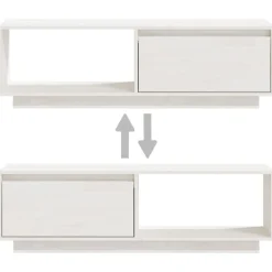 vidaXL Mueble de TV de madera maciza de pino 110x30x33,5 cm Blanco Sale