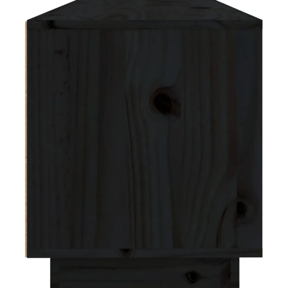 vidaXL Mueble de TV de madera maciza de pino 100x34x40 cm Negro Online