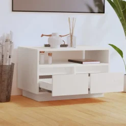 vidaXL Muebles Tv-Mueble de TV de madera maciza de pino 60x35x37 cm
