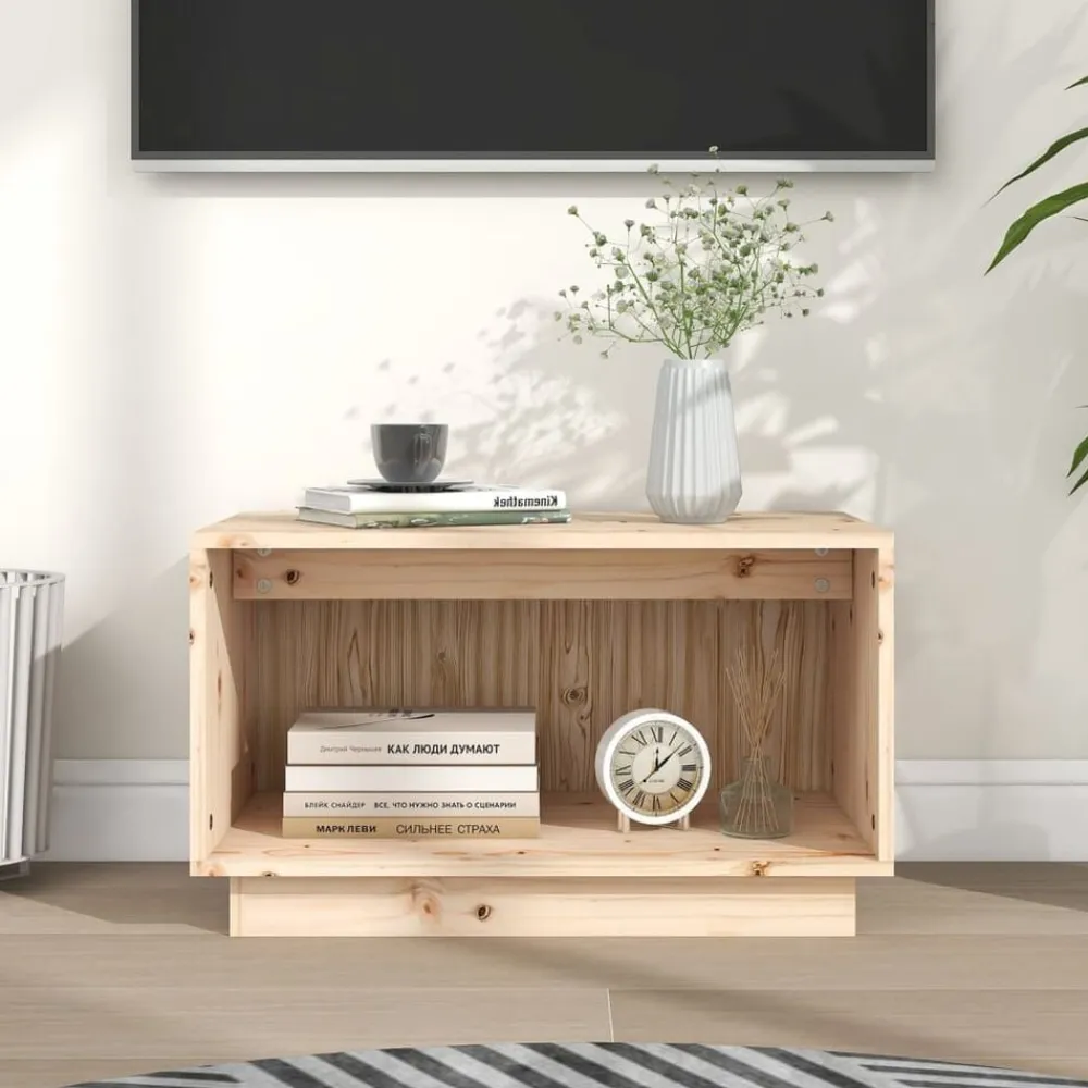 vidaXL Muebles Tv-Mueble de TV de madera maciza de pino 60x35x35 cm