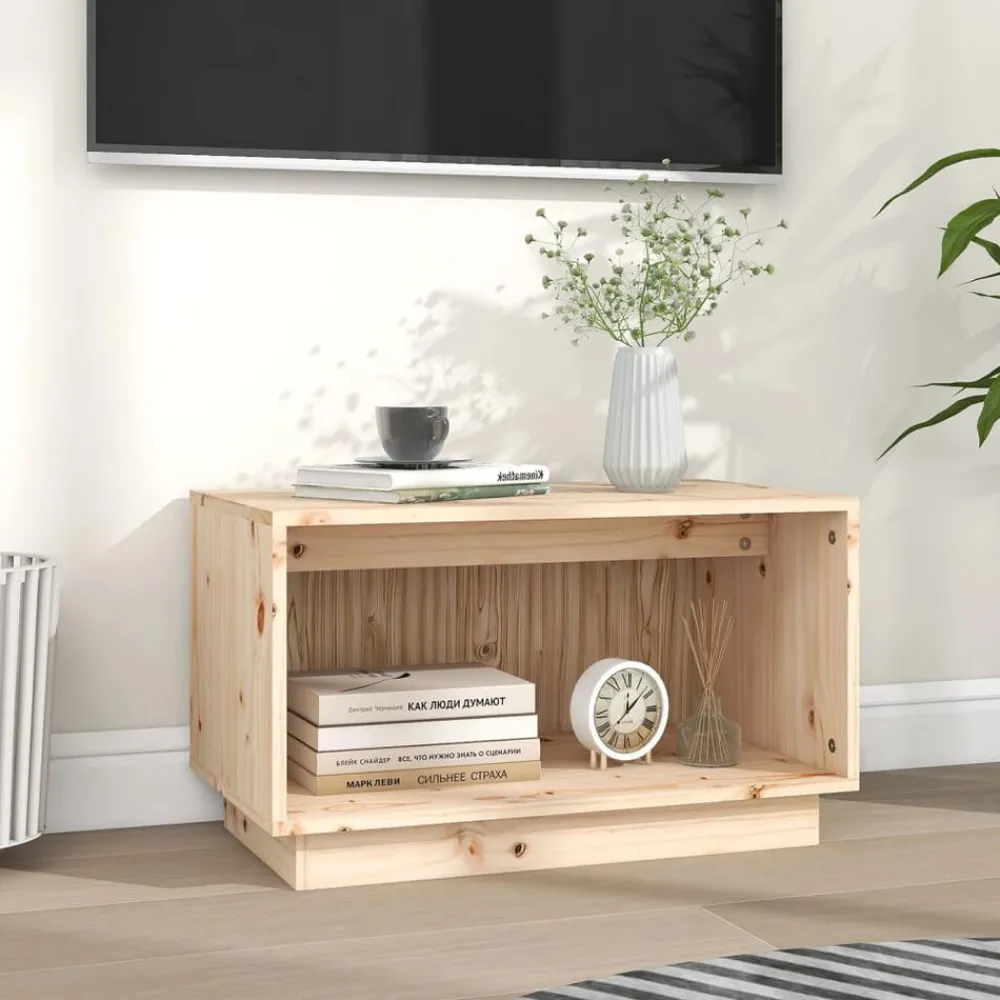 vidaXL Muebles Tv-Mueble de TV de madera maciza de pino 60x35x35 cm