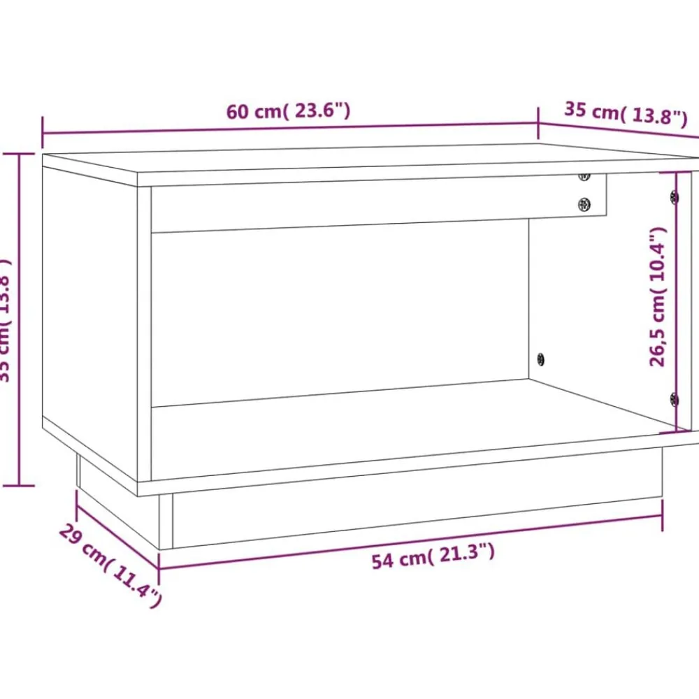 vidaXL Muebles Tv-Mueble de TV de madera maciza de pino 60x35x35 cm