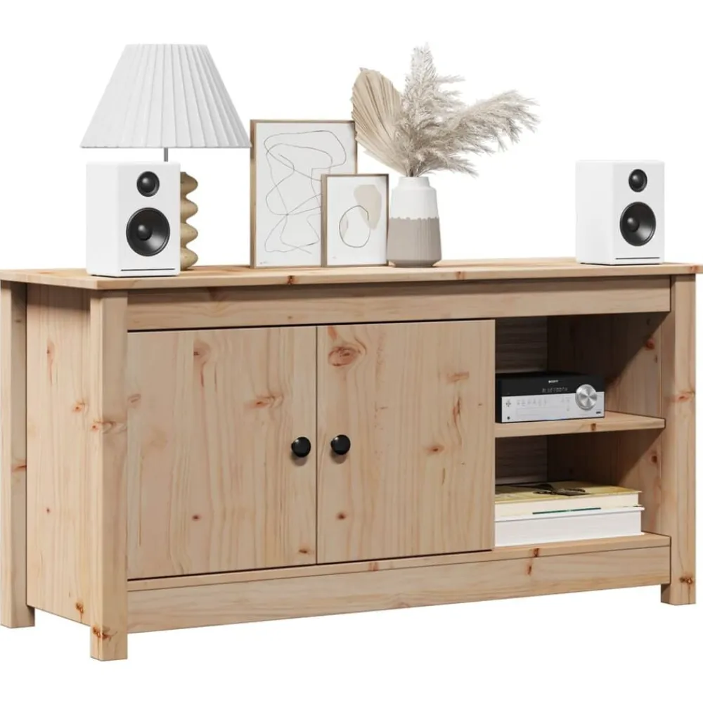 vidaXL Mueble de TV de madera maciza de pino 103x36,5x52 cm Natural Online