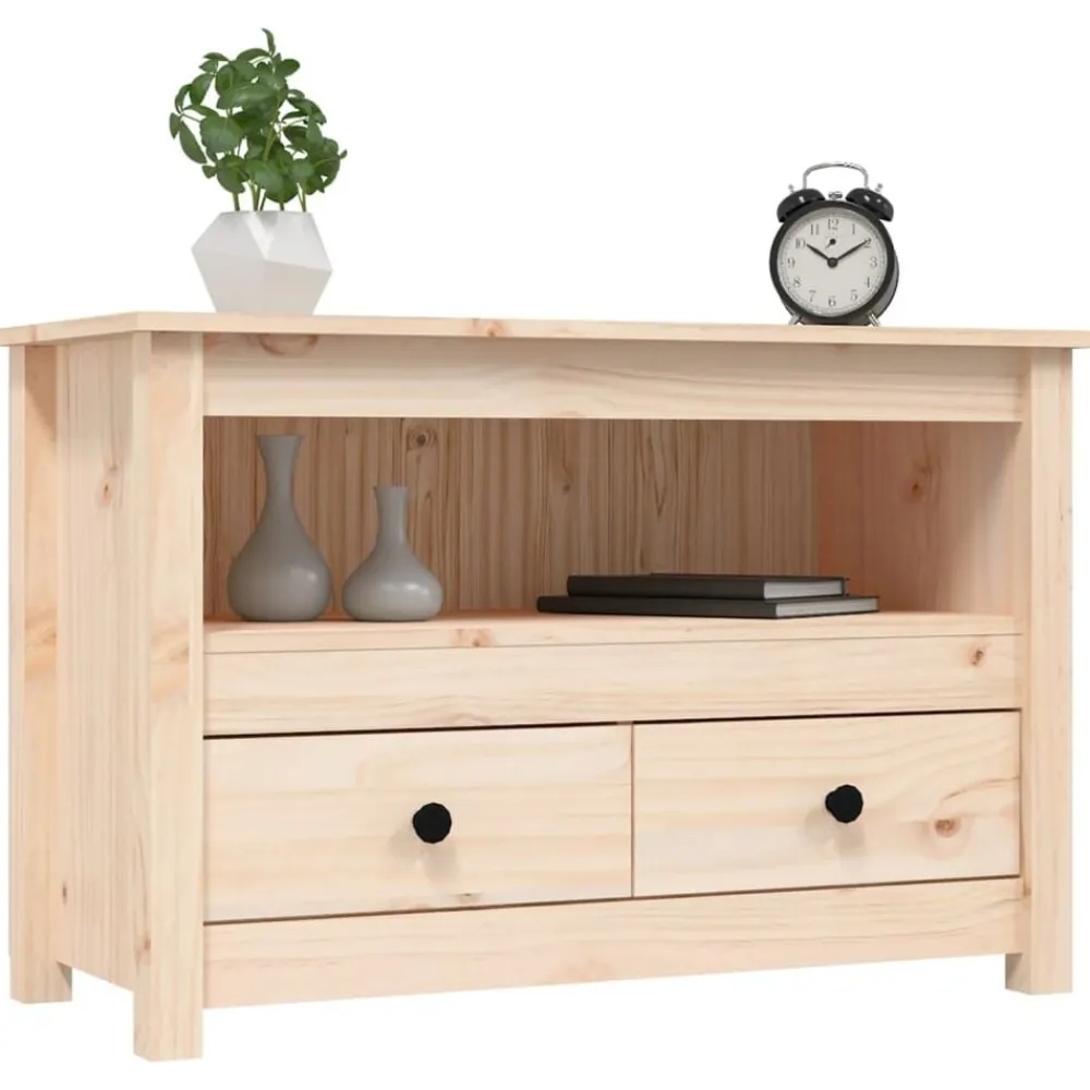 vidaXL Muebles Tv-Mueble de TV de madera maciza de pino 79x35x52 cm