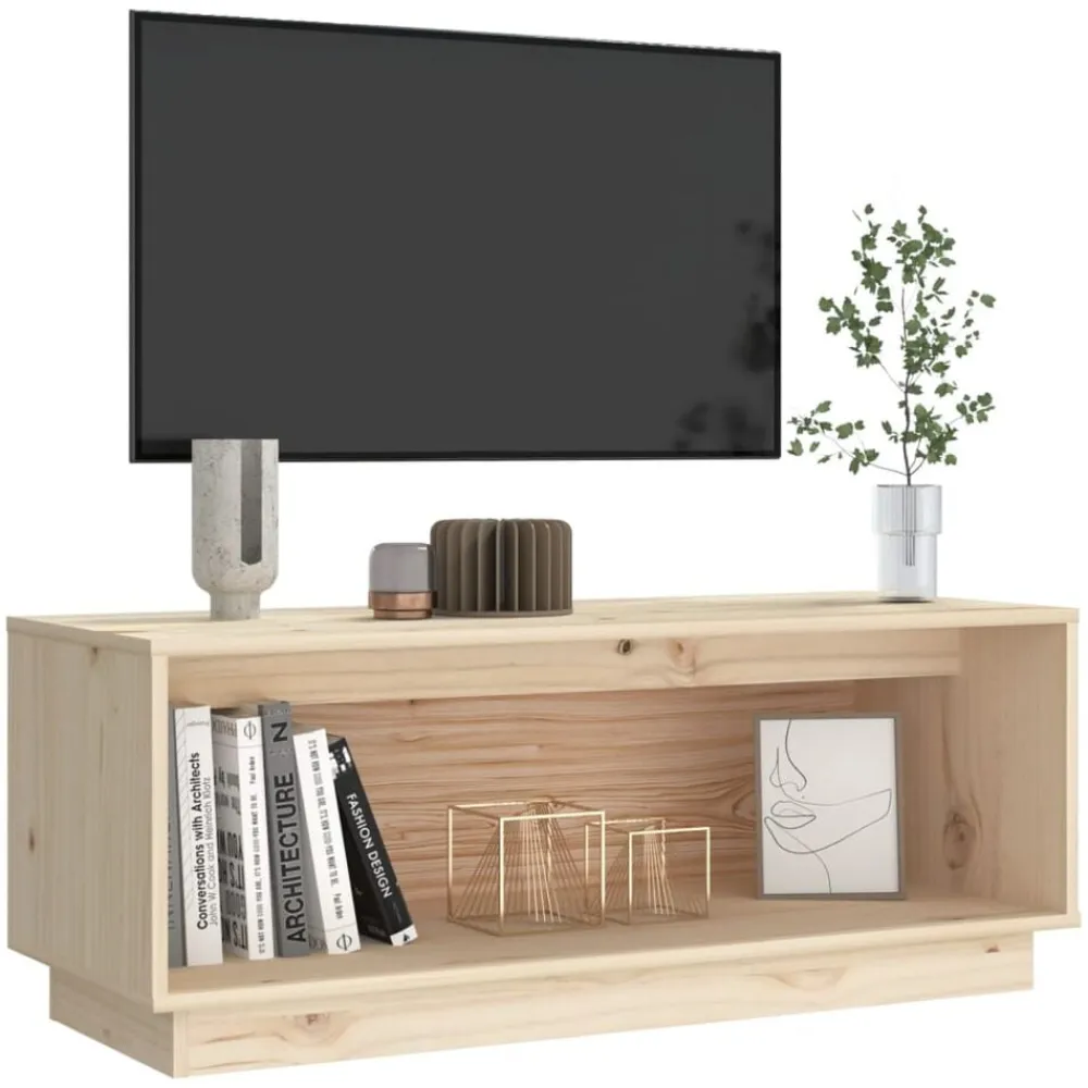 vidaXL Muebles Tv-Mueble de TV de madera maciza de pino 90x35x35 cm