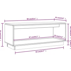 vidaXL Muebles Tv-Mueble de TV de madera maciza de pino 90x35x35 cm