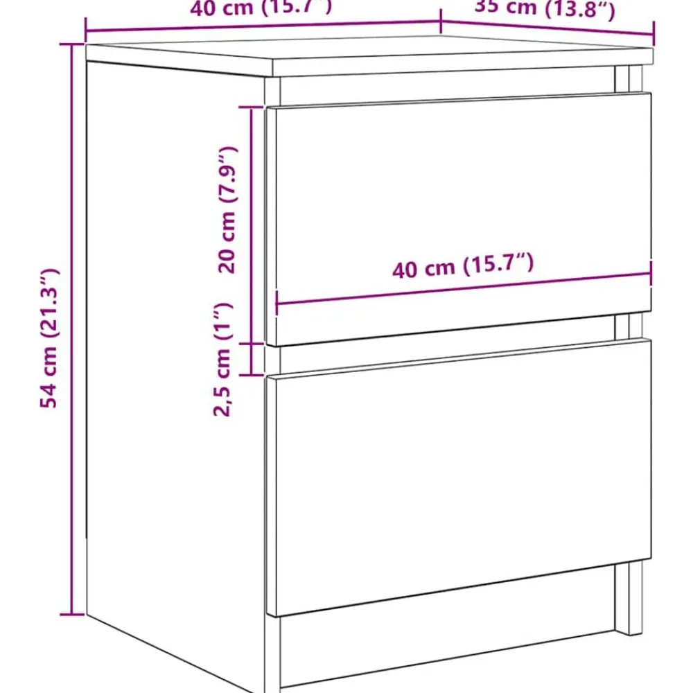 vidaXL Mueble de TV de madera de ingeniería 40x35x54 cm Negro New