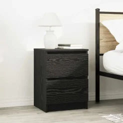 vidaXL Mueble de TV de madera de ingeniería 40x35x54 cm Negro New
