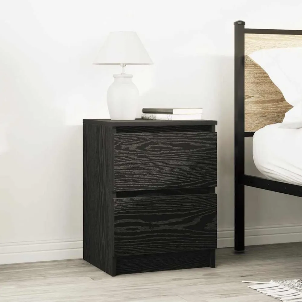 vidaXL Mueble de TV de madera de ingeniería 40x35x54 cm Negro New