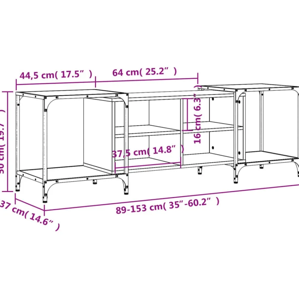 vidaXL Muebles Tv-Mueble de TV de madera de ingeniería 153x37x50 cm