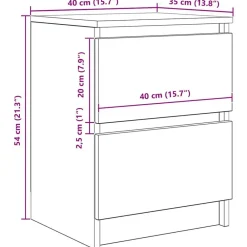 vidaXL Muebles Tv-Mueble de TV de madera de ingeniería 40x35x54 cm
