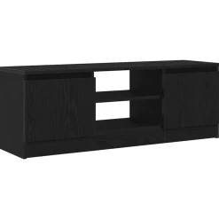 vidaXL Mueble de TV de madera de 102x30x36 cm Roble negro Discount