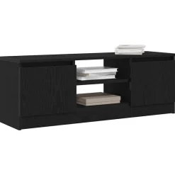 vidaXL Mueble de TV de madera de 102x30x36 cm Roble negro Discount