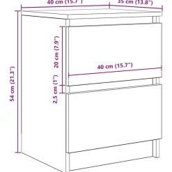 vidaXL Muebles Tv-Mueble de TV de 40x35x54 cm Madera de ingeniería