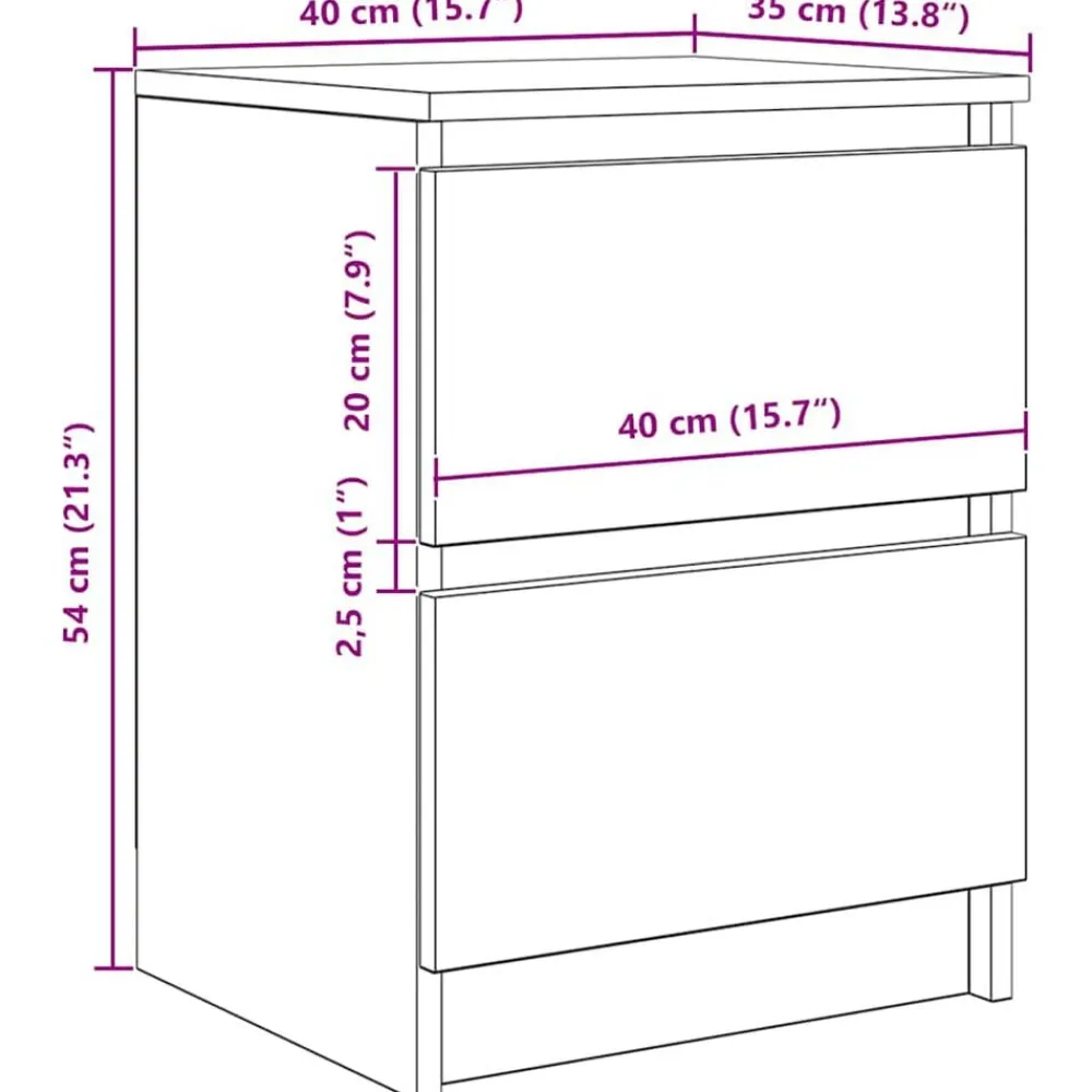 vidaXL Muebles Tv-Mueble de TV de 40x35x54 cm Madera de ingeniería