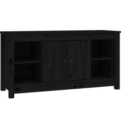 vidaXL Mueble de TV de madera maciza de pino 103x36,5x52 cm Negro Hot