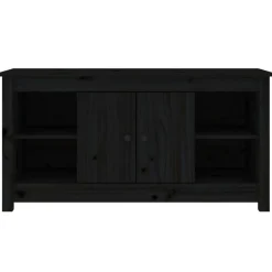 vidaXL Mueble de TV de madera maciza de pino 103x36,5x52 cm Negro Hot