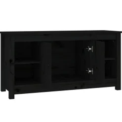 vidaXL Mueble de TV de madera maciza de pino 103x36,5x52 cm Negro Hot