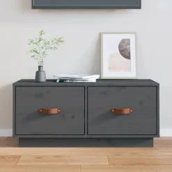 vidaXL Muebles Tv-Mueble de TV de madera maciza de pino 80x34x35 cm