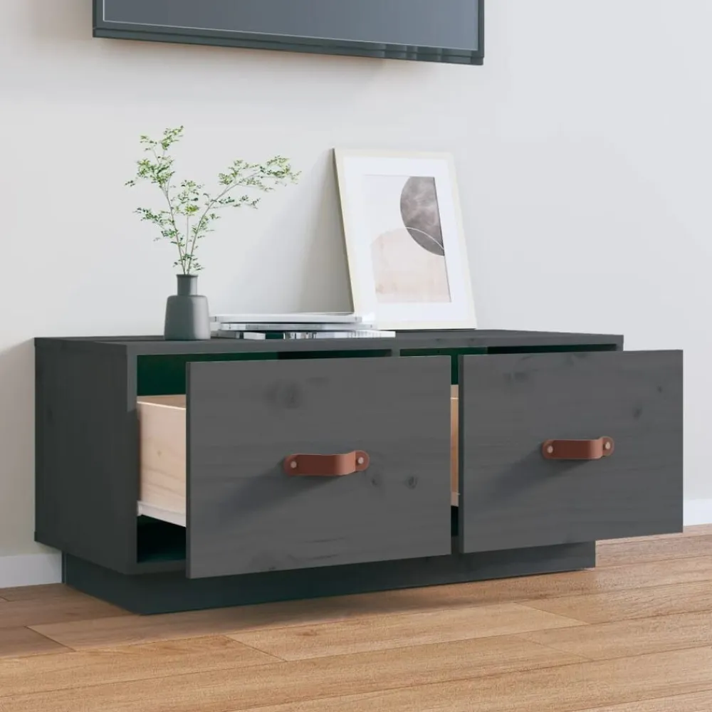 vidaXL Muebles Tv-Mueble de TV de madera maciza de pino 80x34x35 cm