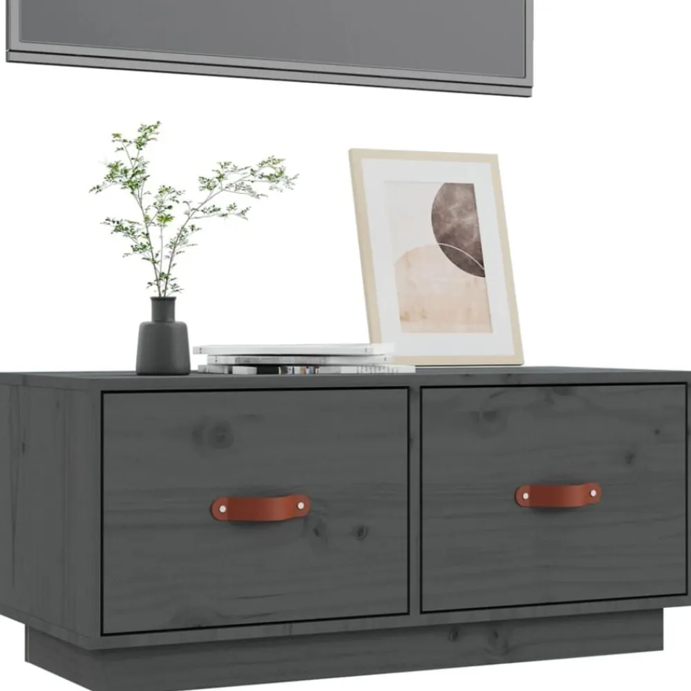 vidaXL Muebles Tv-Mueble de TV de madera maciza de pino 80x34x35 cm