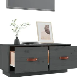 vidaXL Muebles Tv-Mueble de TV de madera maciza de pino 80x34x35 cm