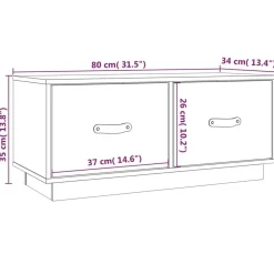 vidaXL Muebles Tv-Mueble de TV de madera maciza de pino 80x34x35 cm
