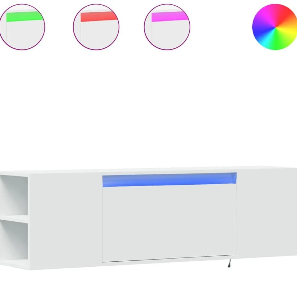 vidaXL Muebles Tv-Mueble de TV de pared con luces LED 135x31x39,5 cm