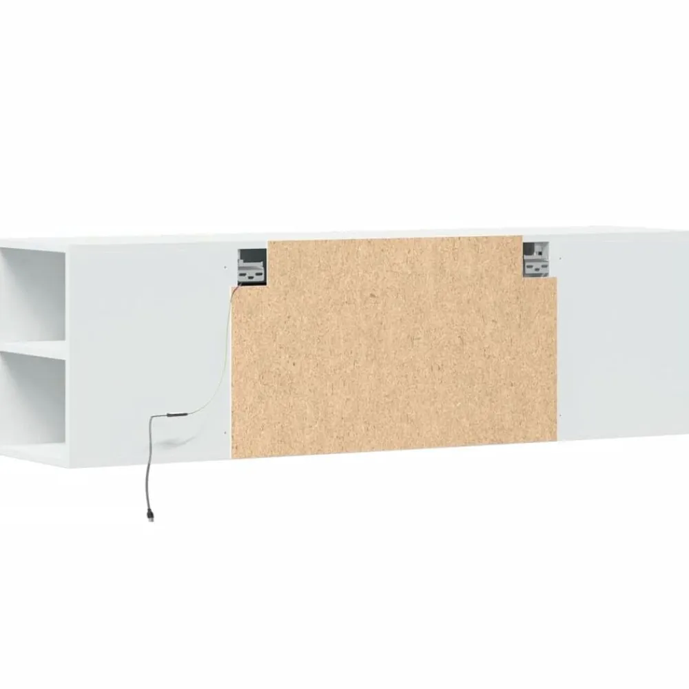 vidaXL Muebles Tv-Mueble de TV de pared con luces LED 135x31x39,5 cm