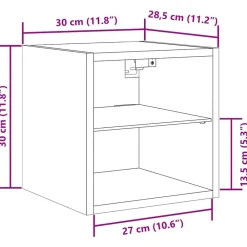 vidaXL Muebles Tv-Mueble de TV de pared con luces LED envejecida 30x28,5x30 cm