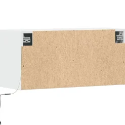 vidaXL Mueble de TV de pared con luces LED 80x31x35 cm Blanco Sale