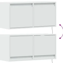 vidaXL Mueble de TV de pared con luces LED 80x31x35 cm Blanco Sale