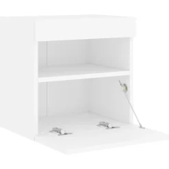 vidaXL Mueble de TV de pared con luces LED 40x30x40 cm Blanco Online