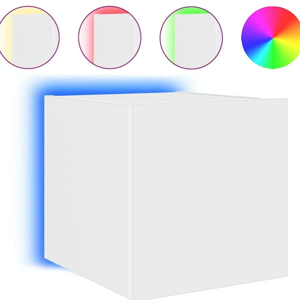 vidaXL Muebles Tv-Mueble de TV de pared con luces LED 30,5x35x30 cm