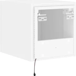 vidaXL Muebles Tv-Mueble de TV de pared con luces LED 30,5x35x30 cm