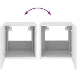 vidaXL Muebles Tv-Mueble de TV de pared con luces LED 30,5x35x30 cm