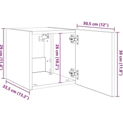 vidaXL Muebles Tv-Mueble de TV de pared con luces LED 30,5x35x30 cm
