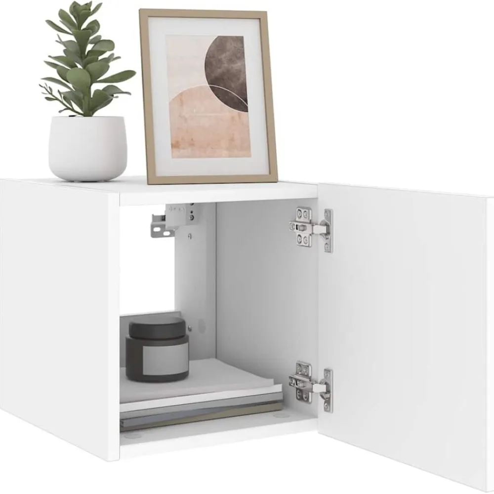 vidaXL Muebles Tv-Mueble de TV de pared con luces LED 30,5x35x30 cm