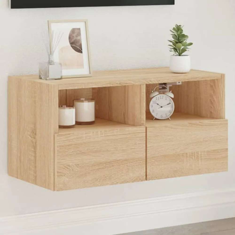 vidaXL Muebles Tv-Mueble de TV de pared madera ingeniería 60x30x30cm