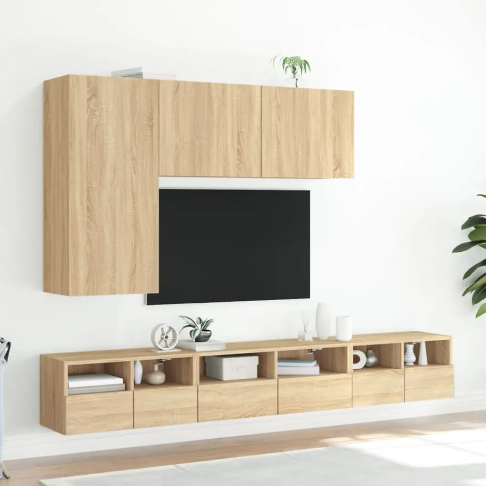 vidaXL Muebles Tv-Mueble de TV de pared madera ingeniería 60x30x30cm