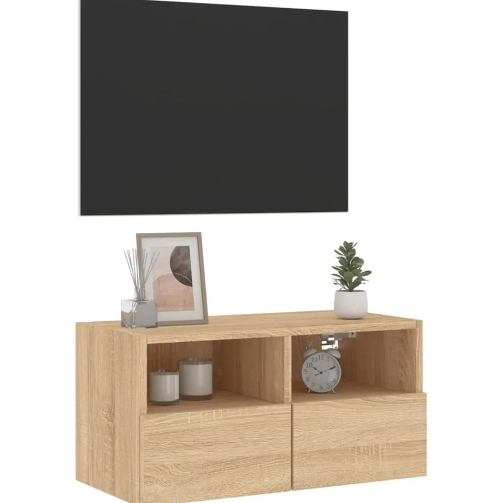 vidaXL Muebles Tv-Mueble de TV de pared madera ingeniería 60x30x30cm