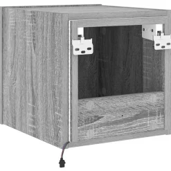 vidaXL Muebles Tv-Mueble de TV de pared con luces LED 30,5x35x30 cm