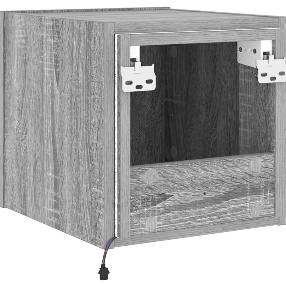 vidaXL Muebles Tv-Mueble de TV de pared con luces LED 30,5x35x30 cm