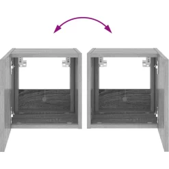 vidaXL Muebles Tv-Mueble de TV de pared con luces LED 30,5x35x30 cm