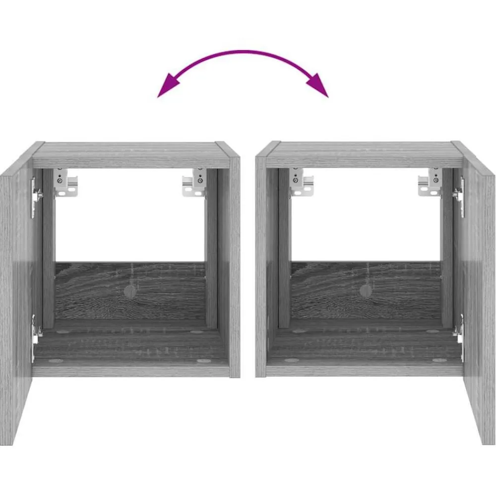 vidaXL Muebles Tv-Mueble de TV de pared con luces LED 30,5x35x30 cm
