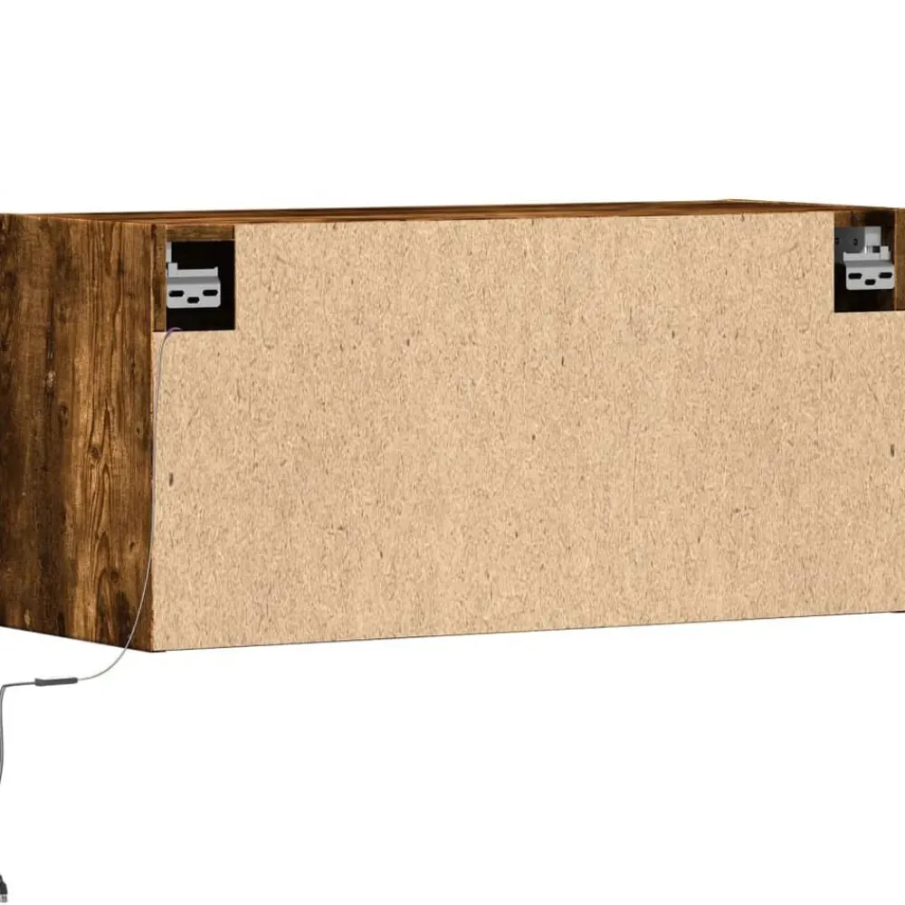 vidaXL Muebles Tv-Mueble de TV de pared con luces LED 80x31x35 cm