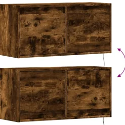 vidaXL Muebles Tv-Mueble de TV de pared con luces LED 80x31x35 cm