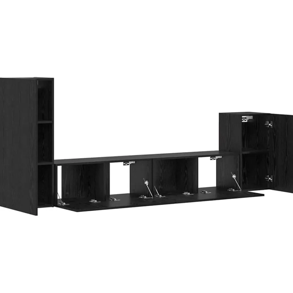 vidaXL Mueble de TV de Pared 3 pcs Madera de ingeniería Roble negro New