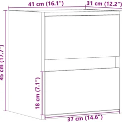 vidaXL Mueble de TV de pared con luces LED 41x31x45 cm Negro Hot